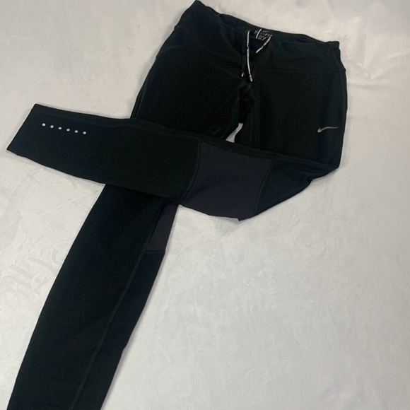 Nike Running Leggings Zipper Key Pocket Yoga Waistband Drawstring Women’s Size S - Picture 16 of 16